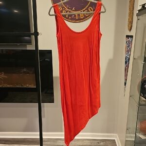 C&C California Vibrant Red Asymmetrical Dress